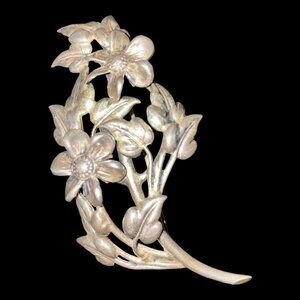 Danecraft Sterling Silver Floral Brooch Pin